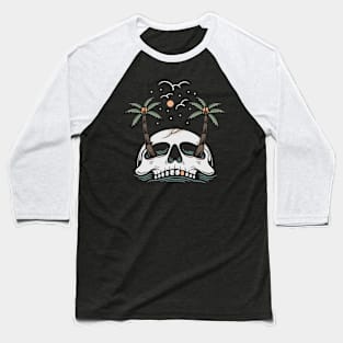 Moon and skull Baseball T-Shirt